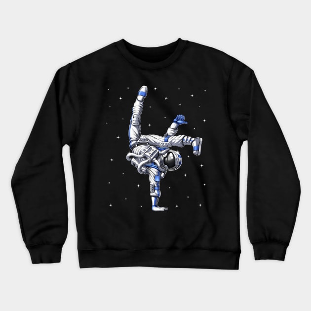 Astronaut Capoeira Dancer Crewneck Sweatshirt by underheaven